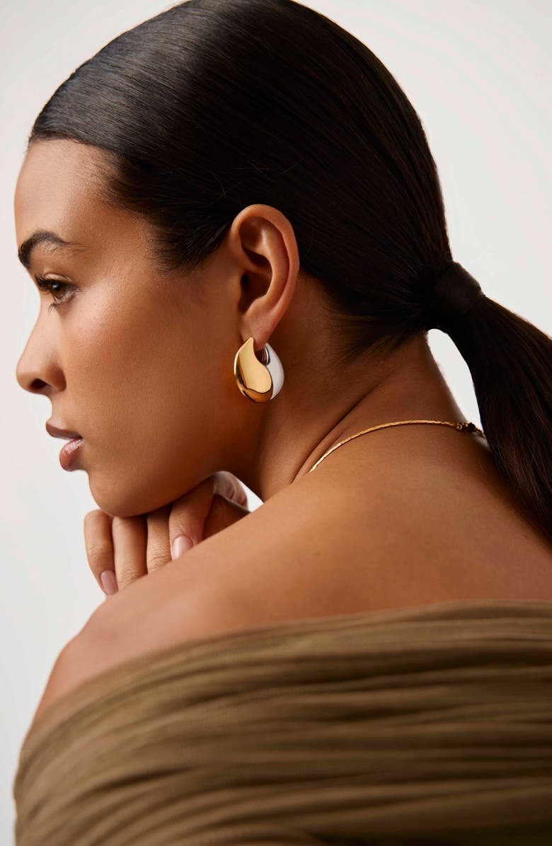 Missoma Sculptural Pebble Large Hoop Earrings, Alternate, color, Mixed