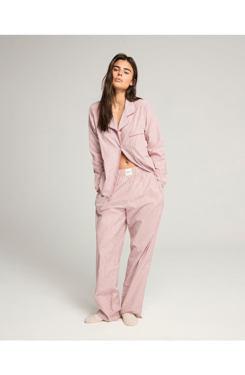 Nudea The Classic PJ Set, Main, color, Mulberry Stripe