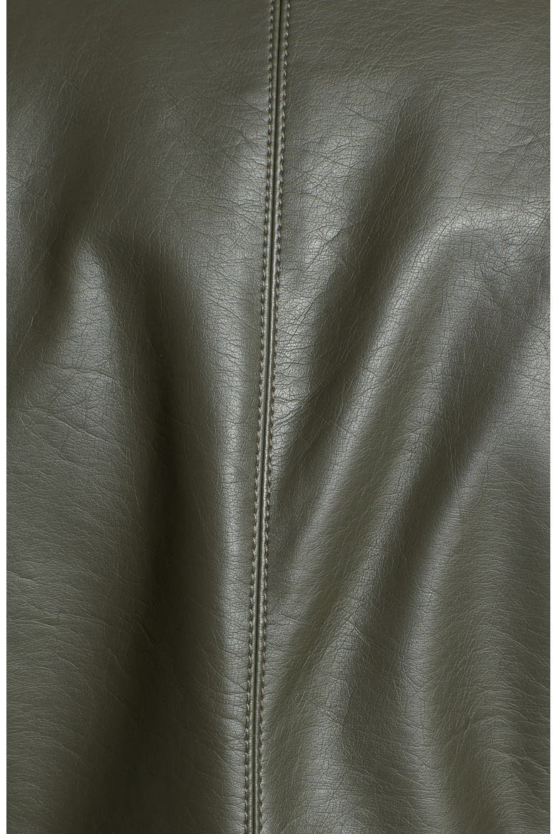 Faux Leather & Faux Suede Jacket, Alternate, color, OLIVE