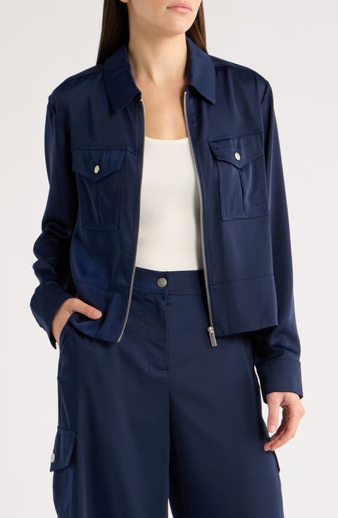 Satin Zip Up Jacket