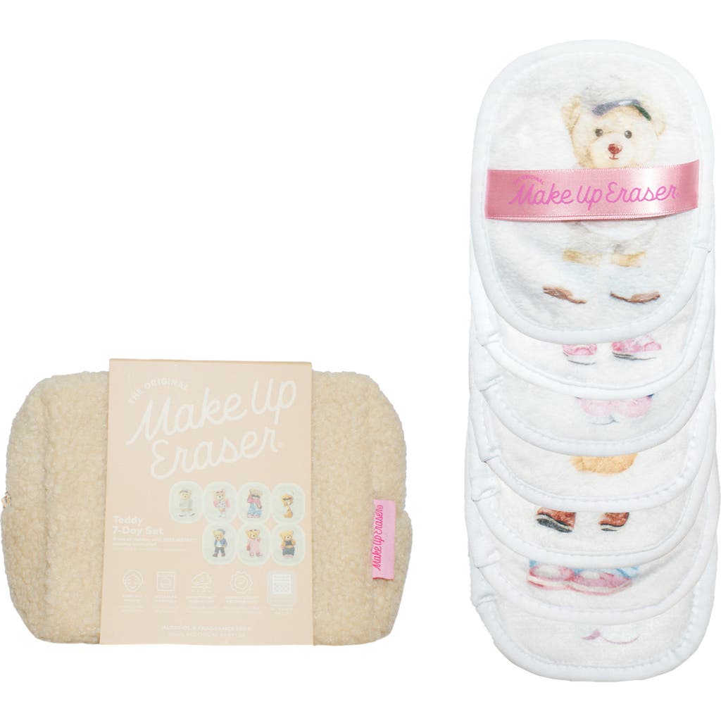 The Original Makeup Eraser Teddy 7-day Makeup Eraser Set With Laundry Bag In Transparent