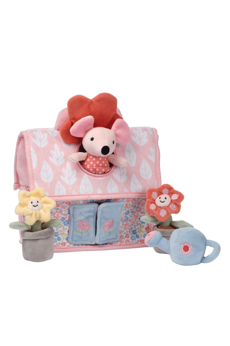 Floral Cottage 5pc Interactive Flowers & Mouse Plush Play Set Toy, Alternate, color, Pink Multi