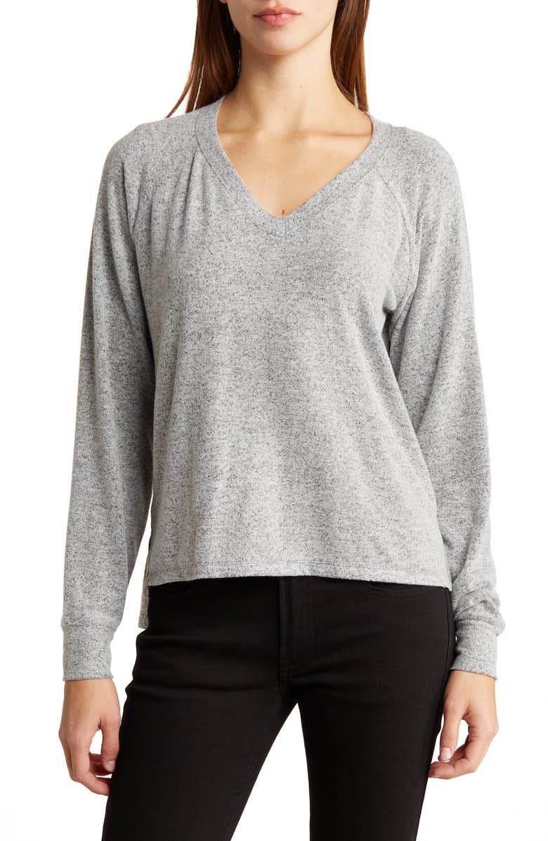 Lucky Brand V-Neck High-Low Pullover, Main, color, 