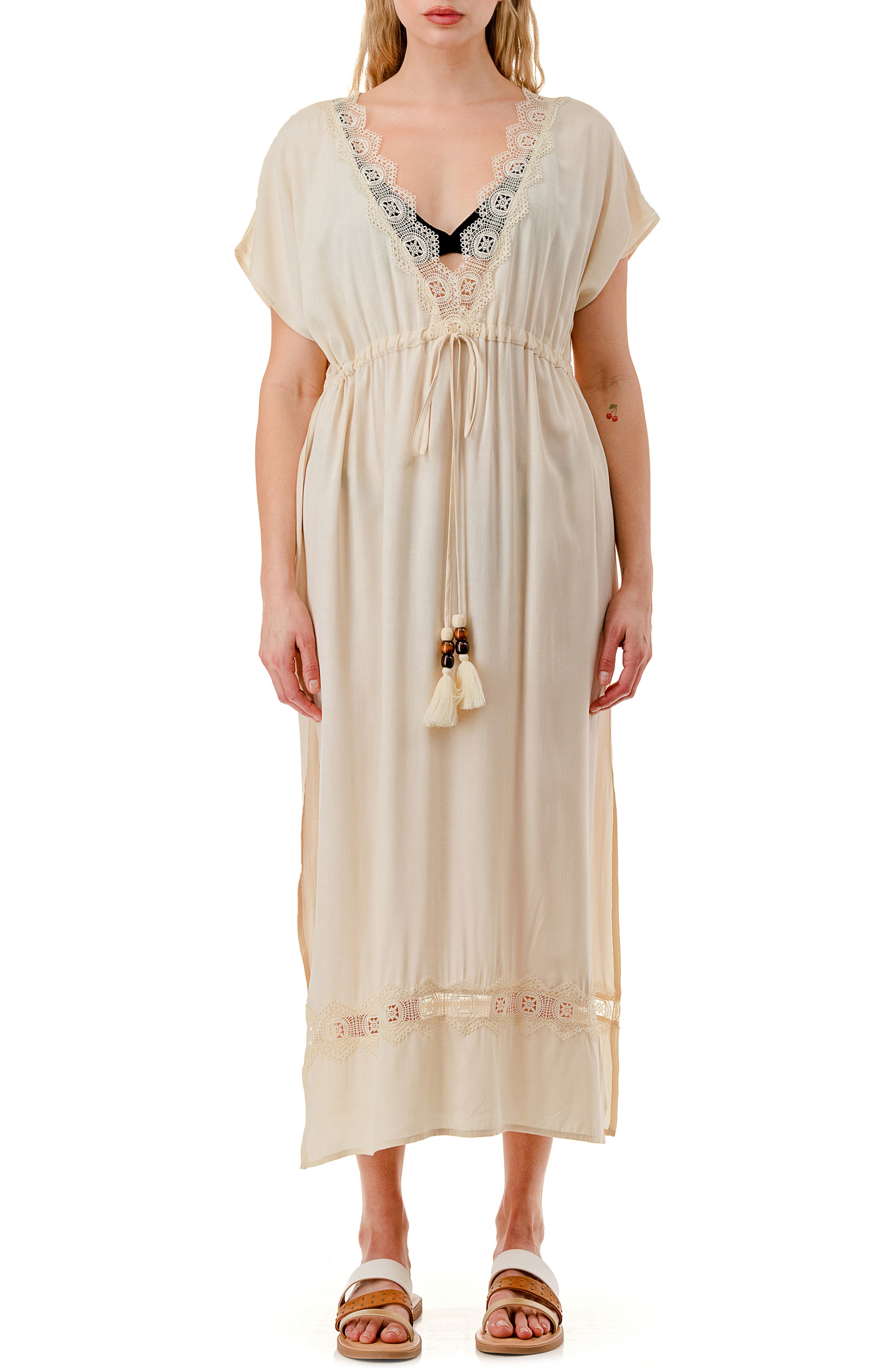 MARCUS ADLER Lace V-Neck Cover-Up Dress