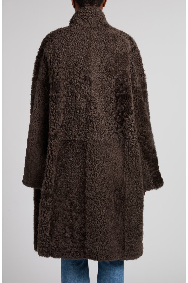 Genuine Shearling Cocoon Coat, Alternate, color, COFFEE/ BLACK