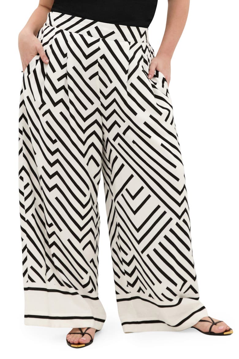 Linear Wide Leg Pants, Main, color, LINEAR BDR