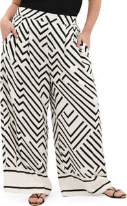 City Chic Linear Wide Leg Pants