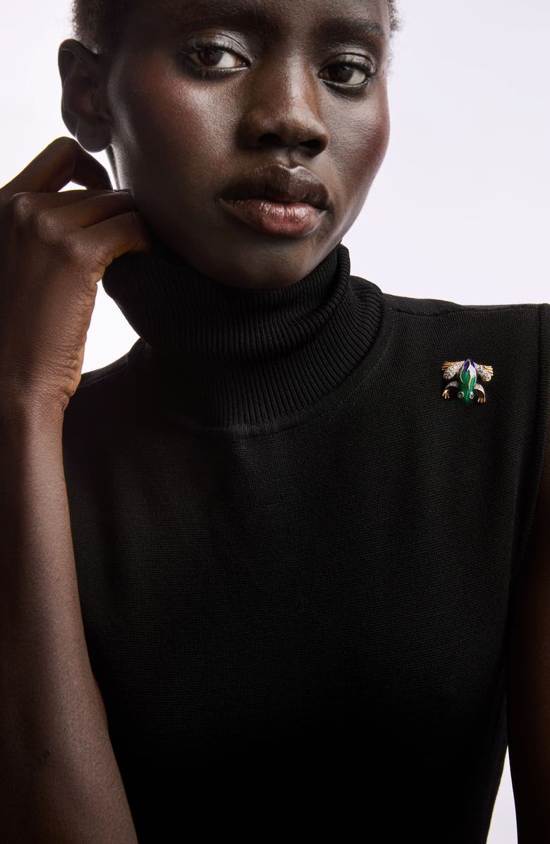 Susan Caplan 1980s Vintage Attwood & Sawyer Frog Brooch, Alternate, color, Frog