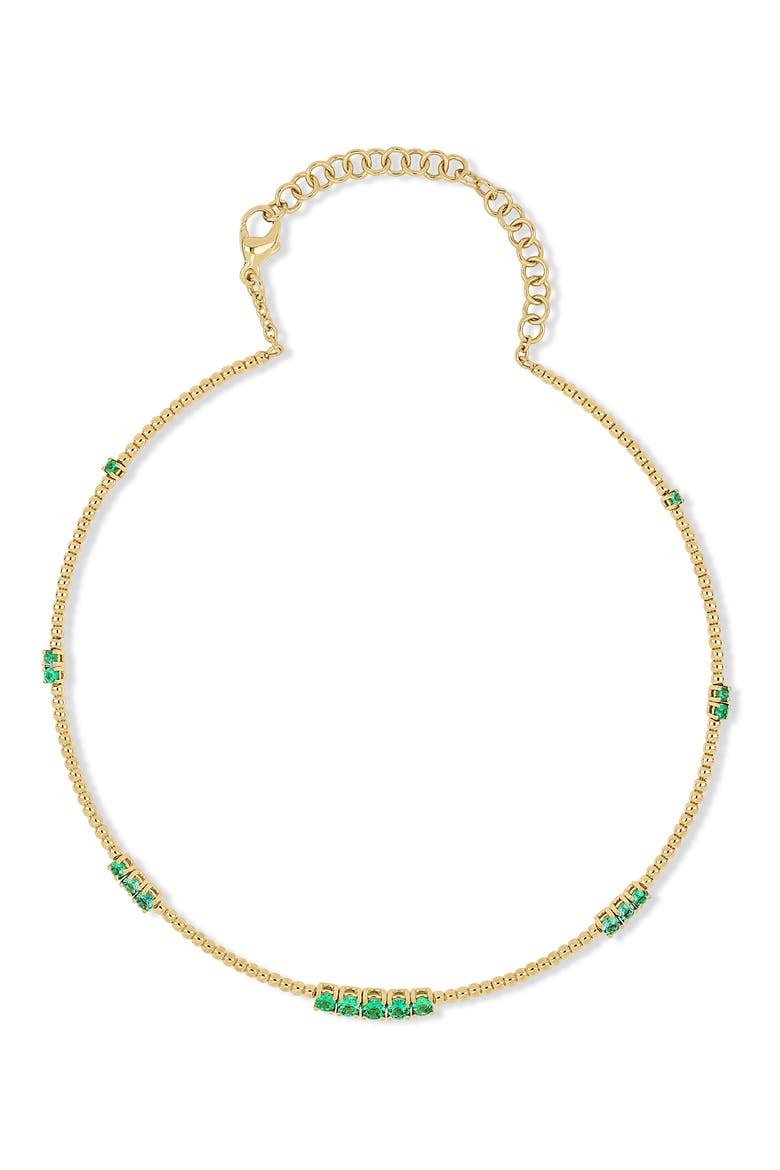 18K Gold El Mar Emerald Choker Necklace (Online Trunk Show), Main, color, 18K YELLOW GOLD/ EMERALD