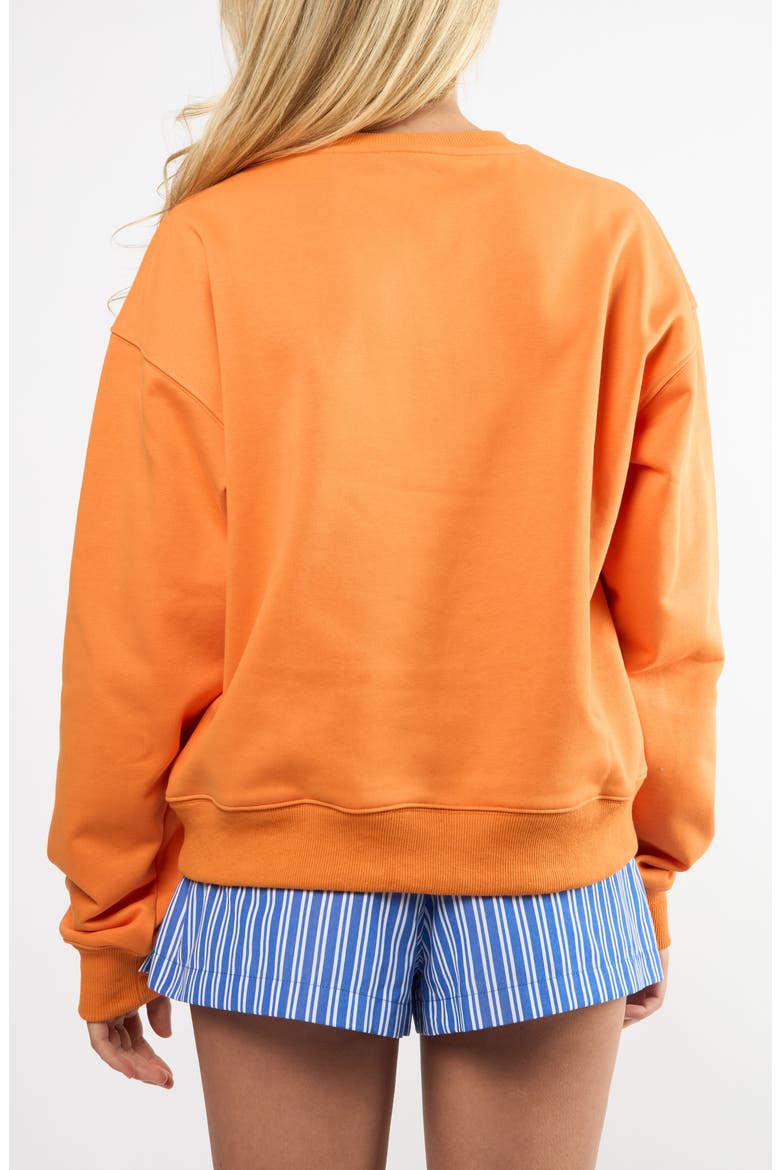 The Soleil Plage Cotton Graphic Sweatshirt, Alternate, color, ORANGE