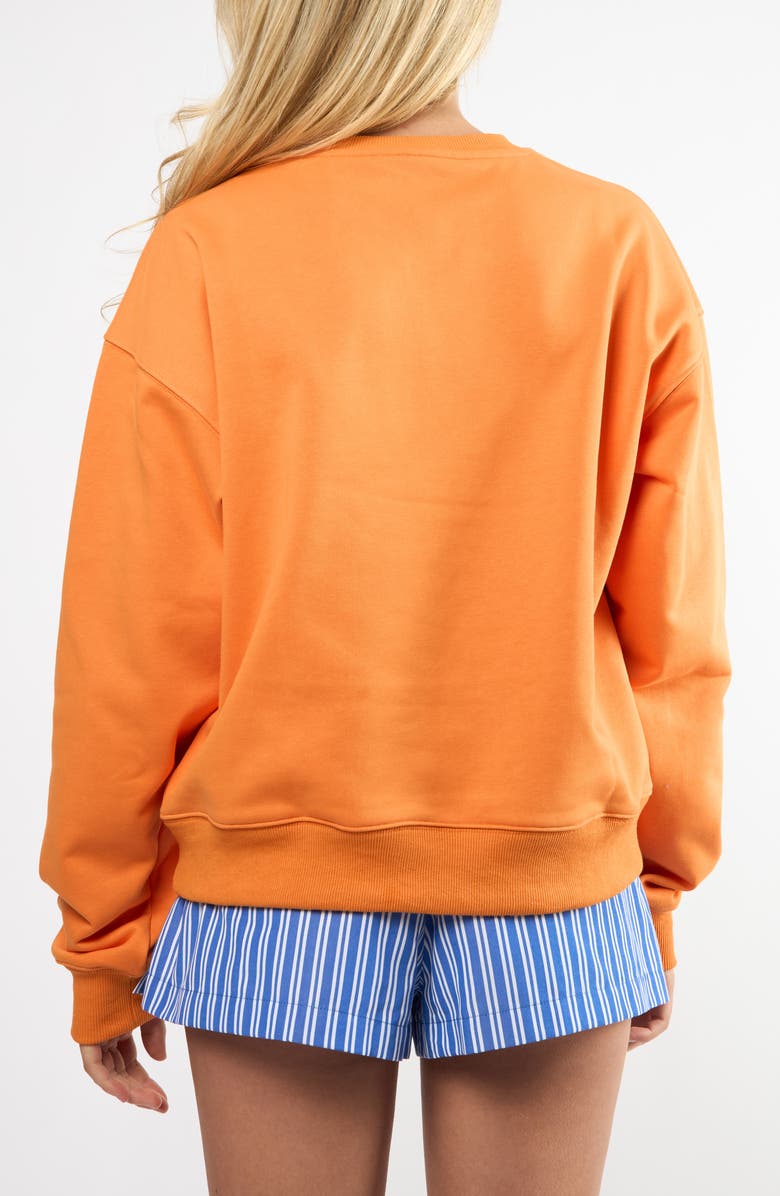 Viens Avec Moi The Soleil Plage Cotton Graphic Sweatshirt, Alternate, color, Orange