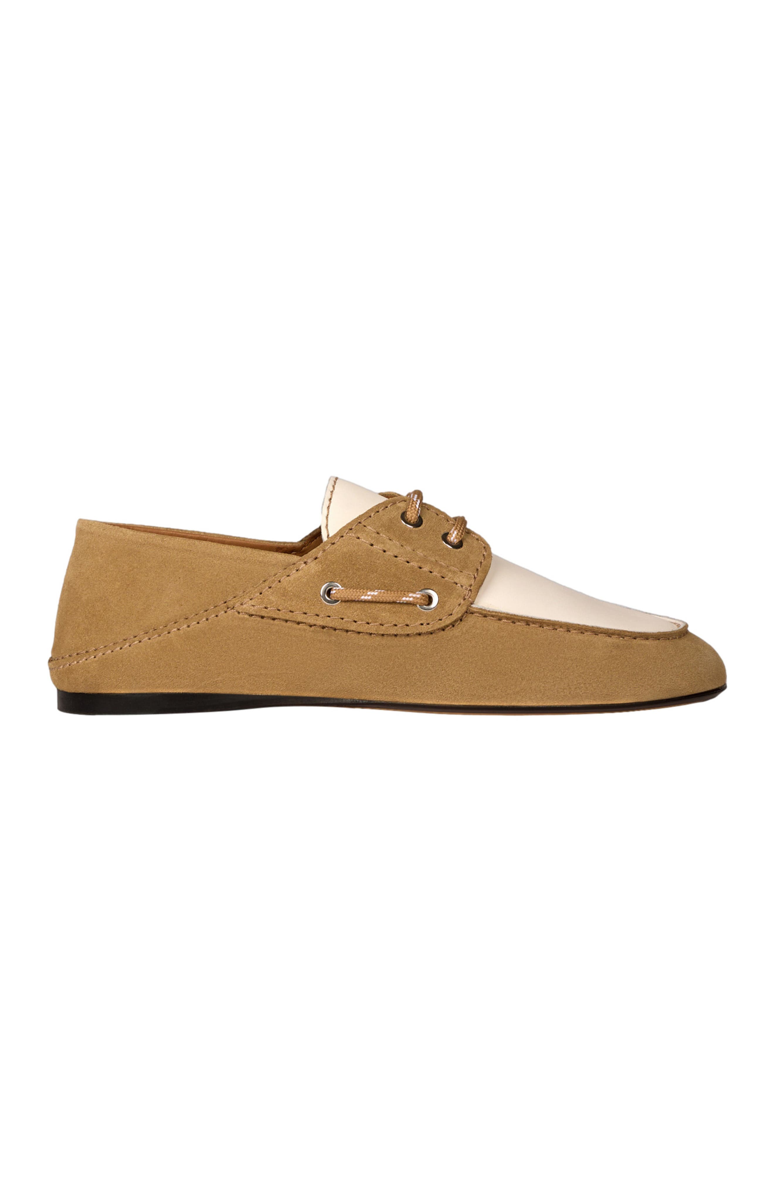 SANDRO Suede boat shoes, Alternate, color, Beige