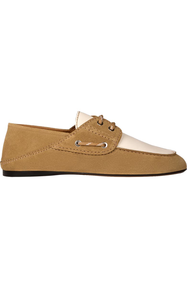 SANDRO Suede boat shoes, Alternate, color, Beige