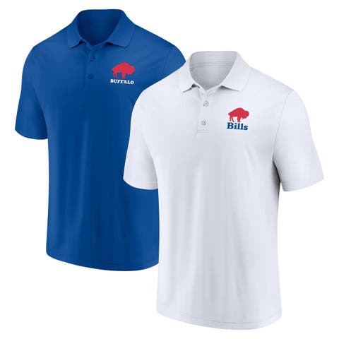 Men's Fanatics Branded White/Royal Buffalo Bills Throwback Two-Pack Polo Set