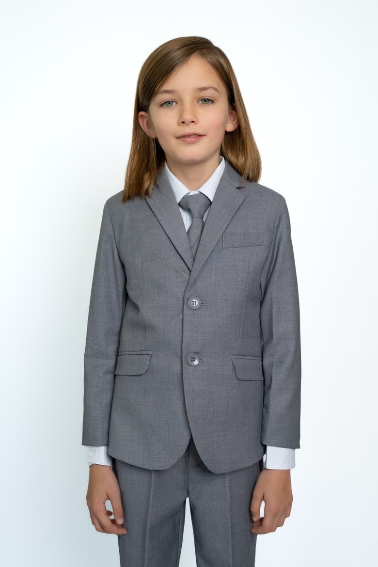Kids' 007 5-Piece Slim Fit Suit, Alternate, color, Heather Grey