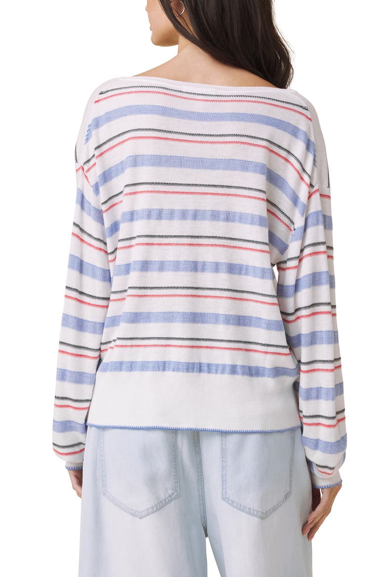 Erica Stripe Sweater, Alternate, color, WHITE/ AZURE BLUE/ MULTI