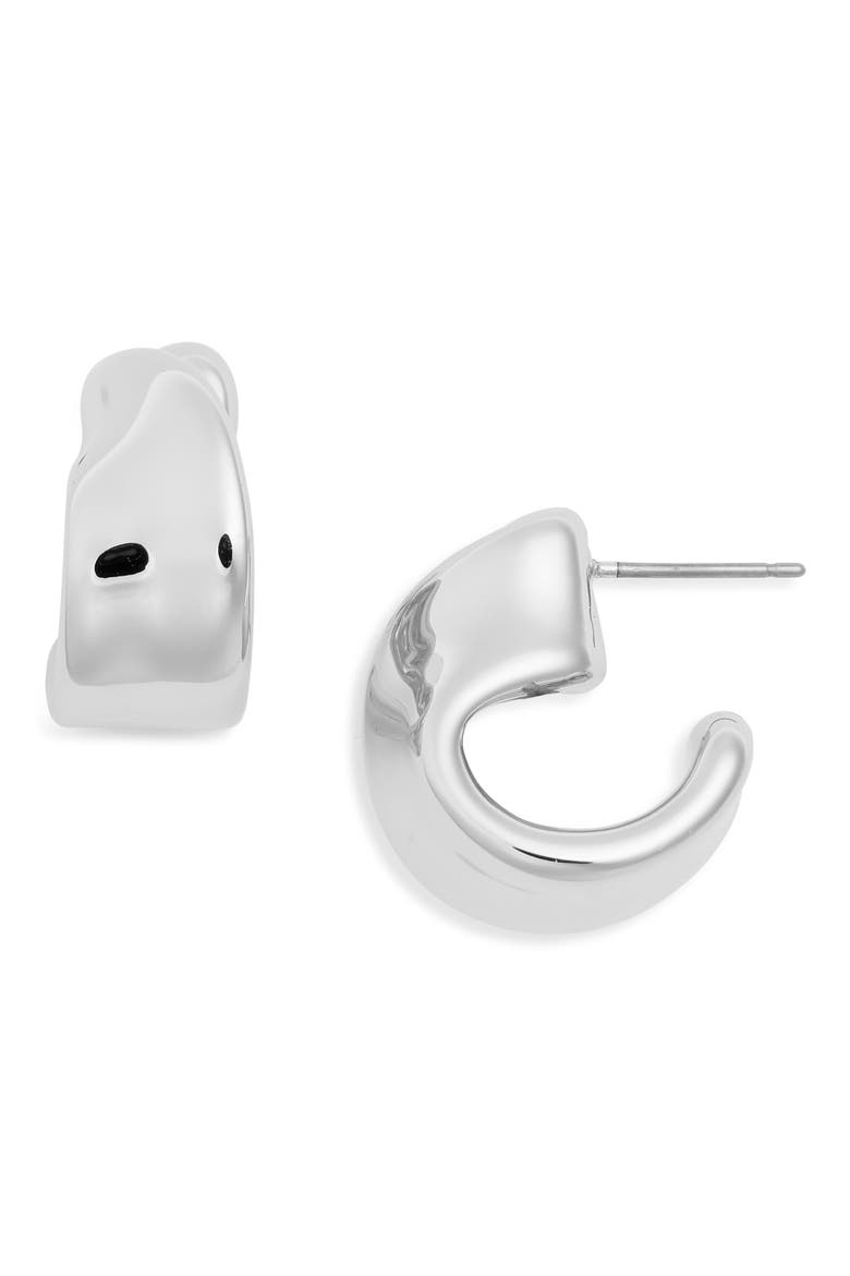 Small Aurelia Hoop Earrings, Main, color, HIGH POLISH SILVER