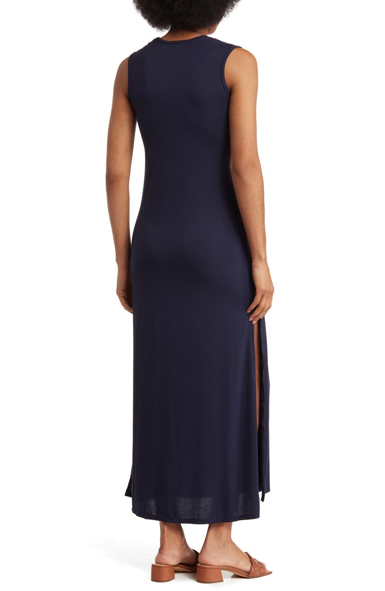 GO COUTURE V-Neck Maxi Dress, Alternate, color, Navy