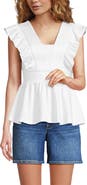 Lands' End Lightweight Jersey Ruffle Peplum Top