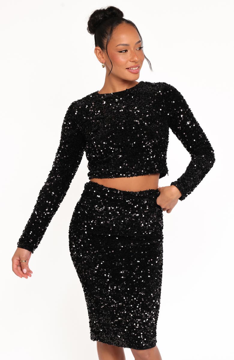 Petal & Pup Leilani Sequin Midi Skirt, Alternate, color,