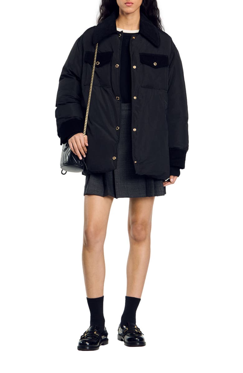 SANDRO Short puffer jacket, Alternate, color, 