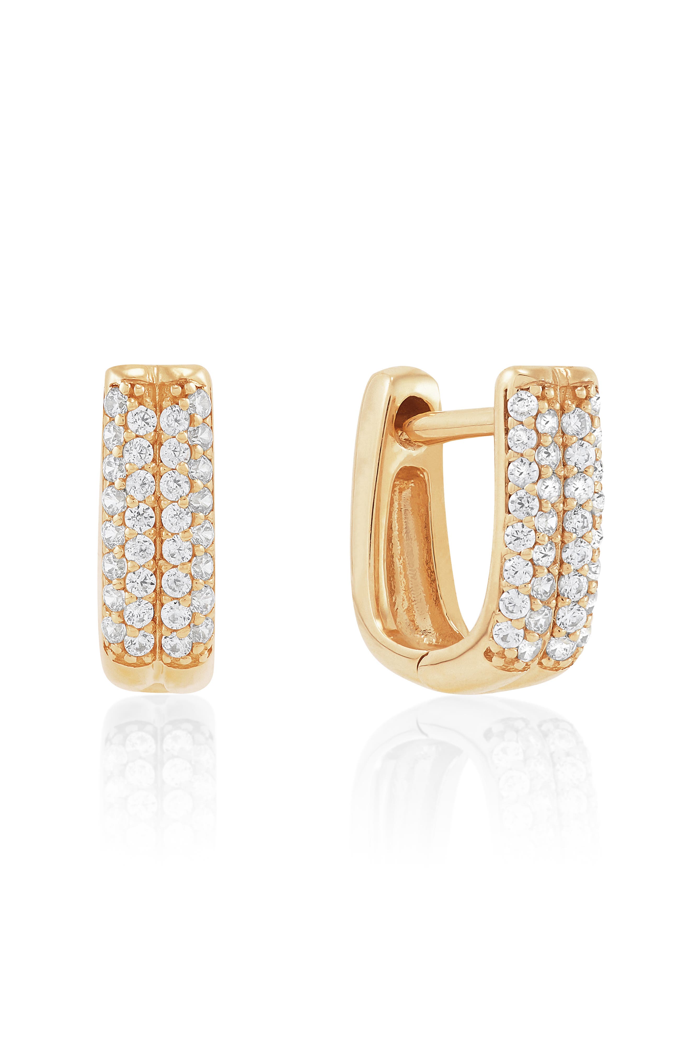 Frankie & Zoe Diamond Huggie Hoop Earrings