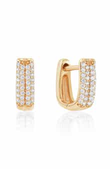 Frankie & Zoe Diamond Huggie Hoop Earrings