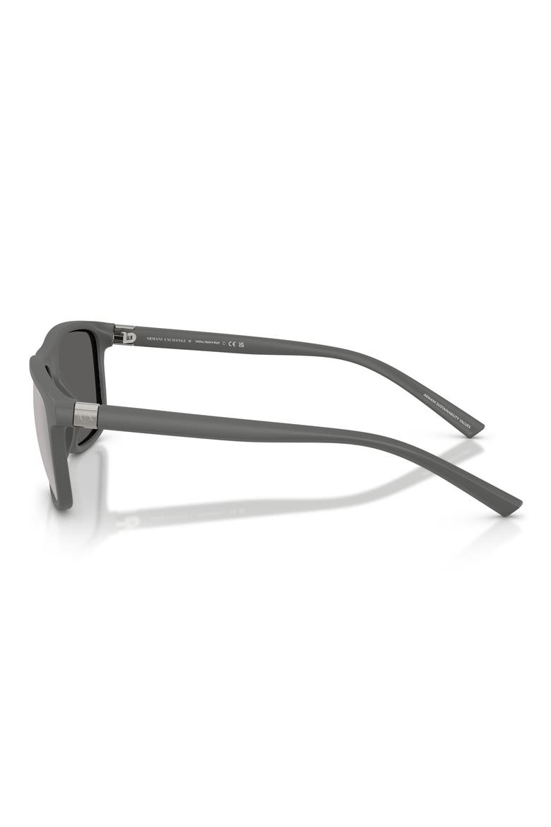 56mm Pillow Sunglasses, Alternate, color, GREY / GREY MIRROR SILVER