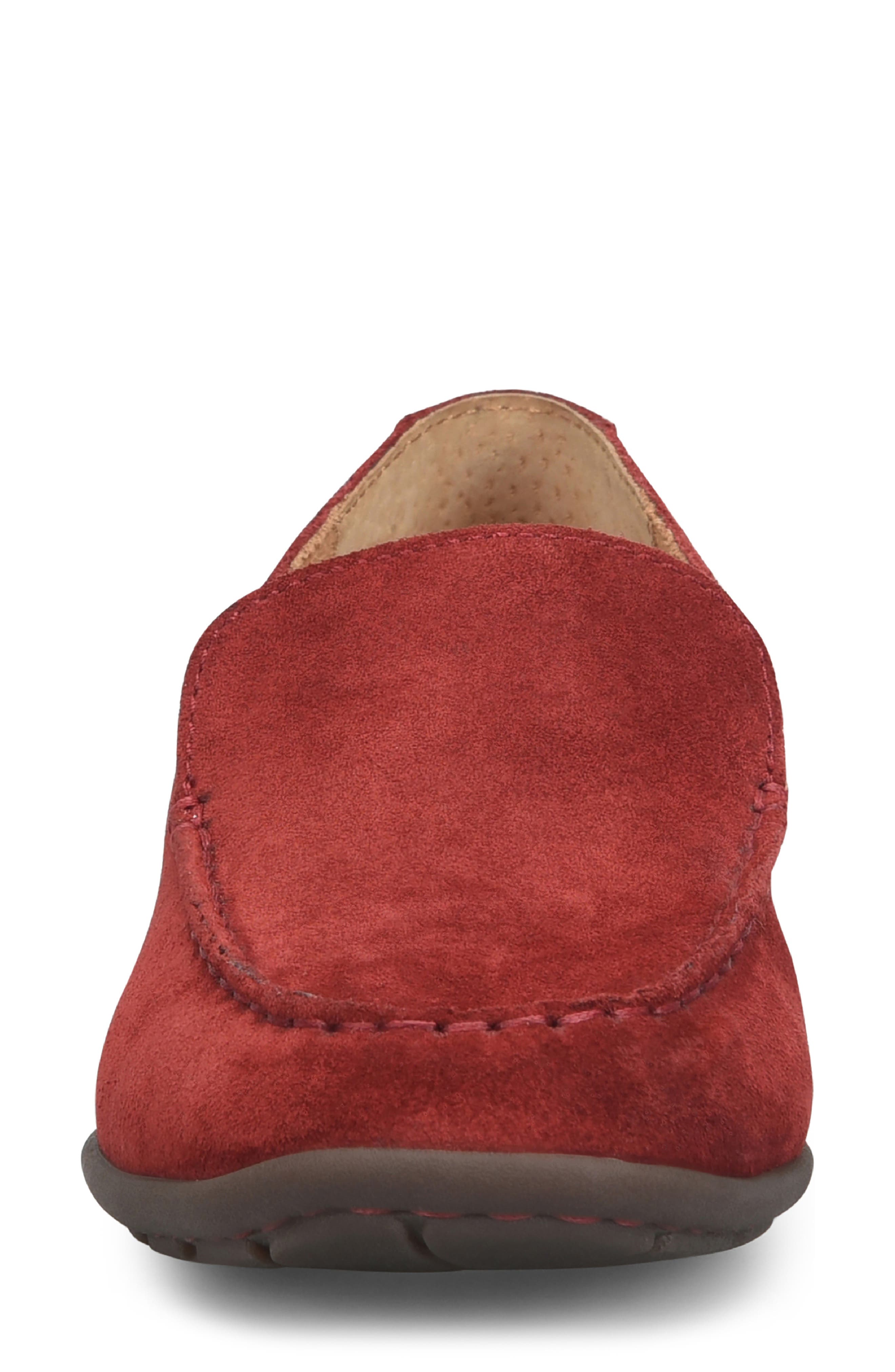 Fawn Loafer, Alternate, color, RED SUEDE