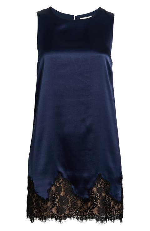 Jessalyn Sleeveless Lace Silk Minidress