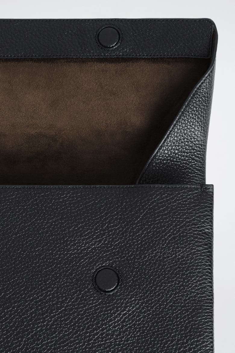 Envelope Laptop Sleeve - Leather, Alternate, color, BLACK