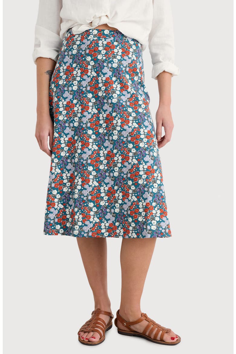 Rose Floral A-Line Skirt, Main, color, WILD HOLLYHOCK DARK DRIFT