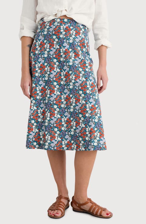 Rose Floral A-Line Skirt