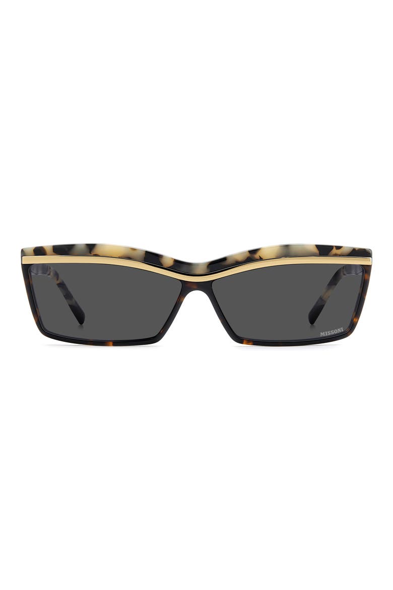 63mm Oversize Rectangular Sunglasses, Main, color, HAVANA WHITE/ GREY