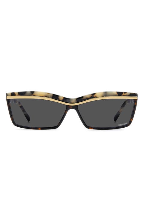 63mm Oversize Rectangular Sunglasses