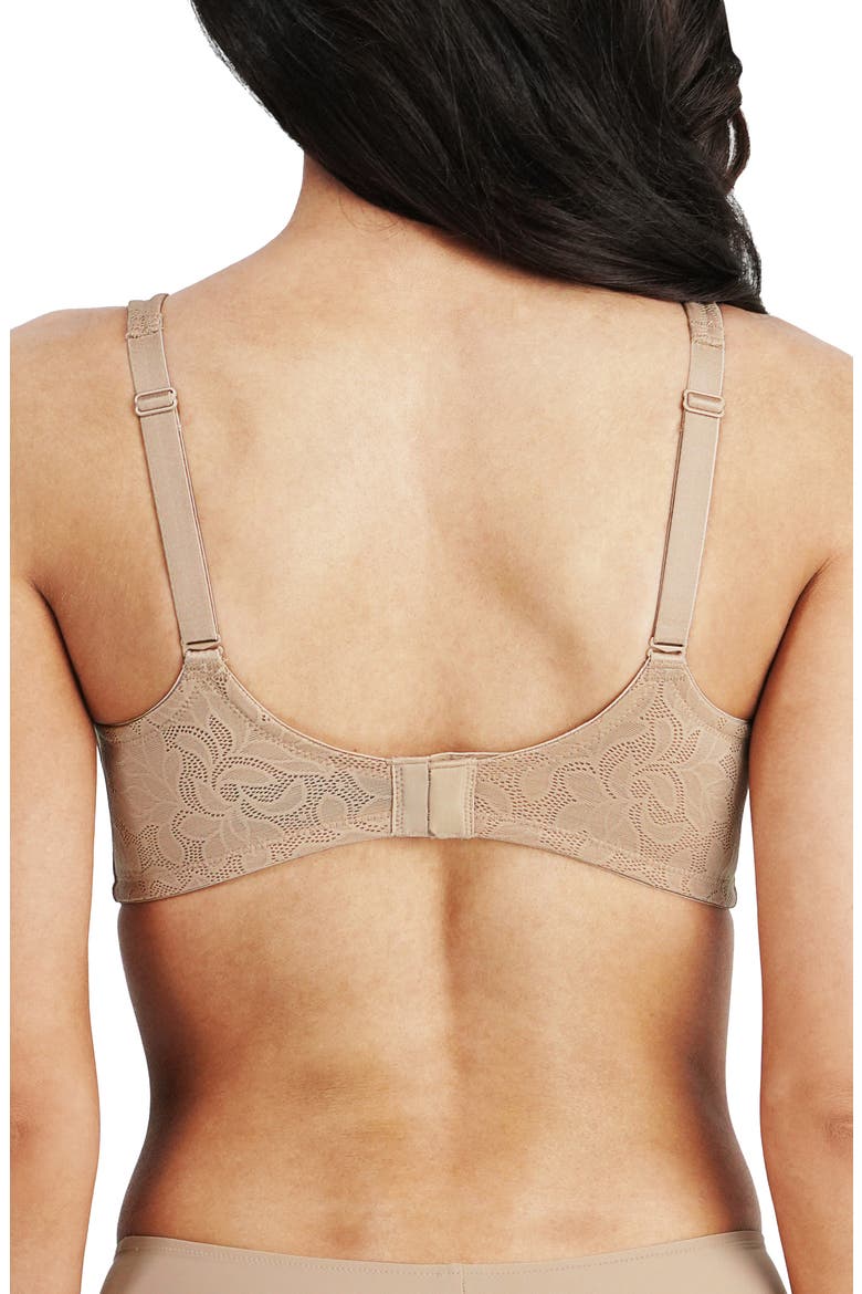 Jolie Jacquard Wire Free Minimizer Bra, Alternate, color, MOCHA