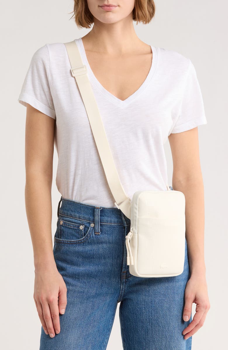 Lacoste Flat Crossover Bag, Alternate, color, Farine
