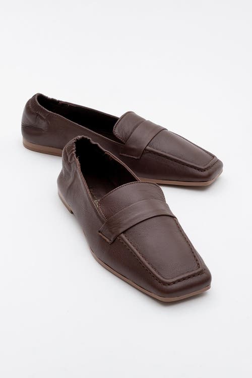 Forever & Always Shoes Liepa Leather Loafers In Brown Leather