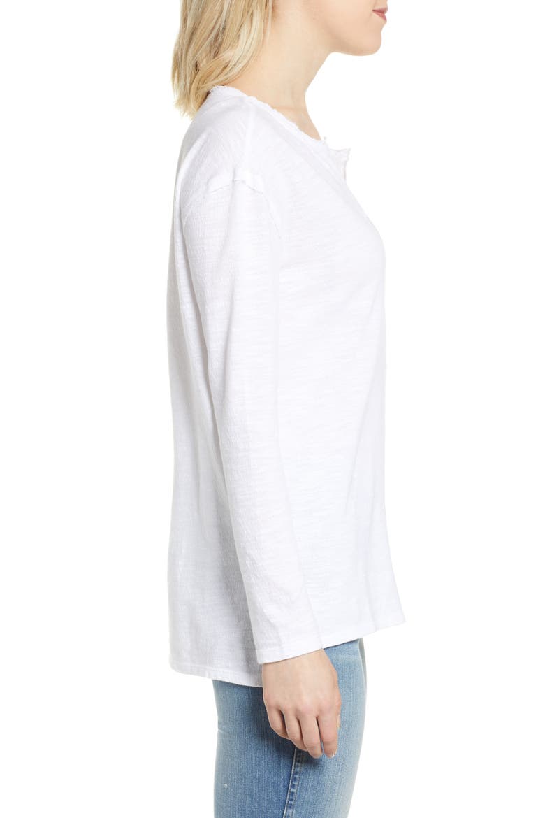 Split Neck Tee, Alternate, color, WHITE