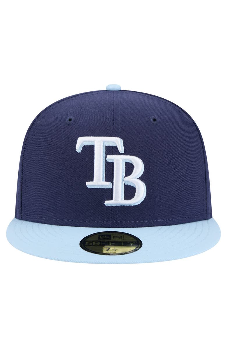 New Era Men's New Era Navy/Light Blue Tampa Bay Rays Color Pack 2-Tone 59FIFTY Fitted Hat, Alternate, color, 