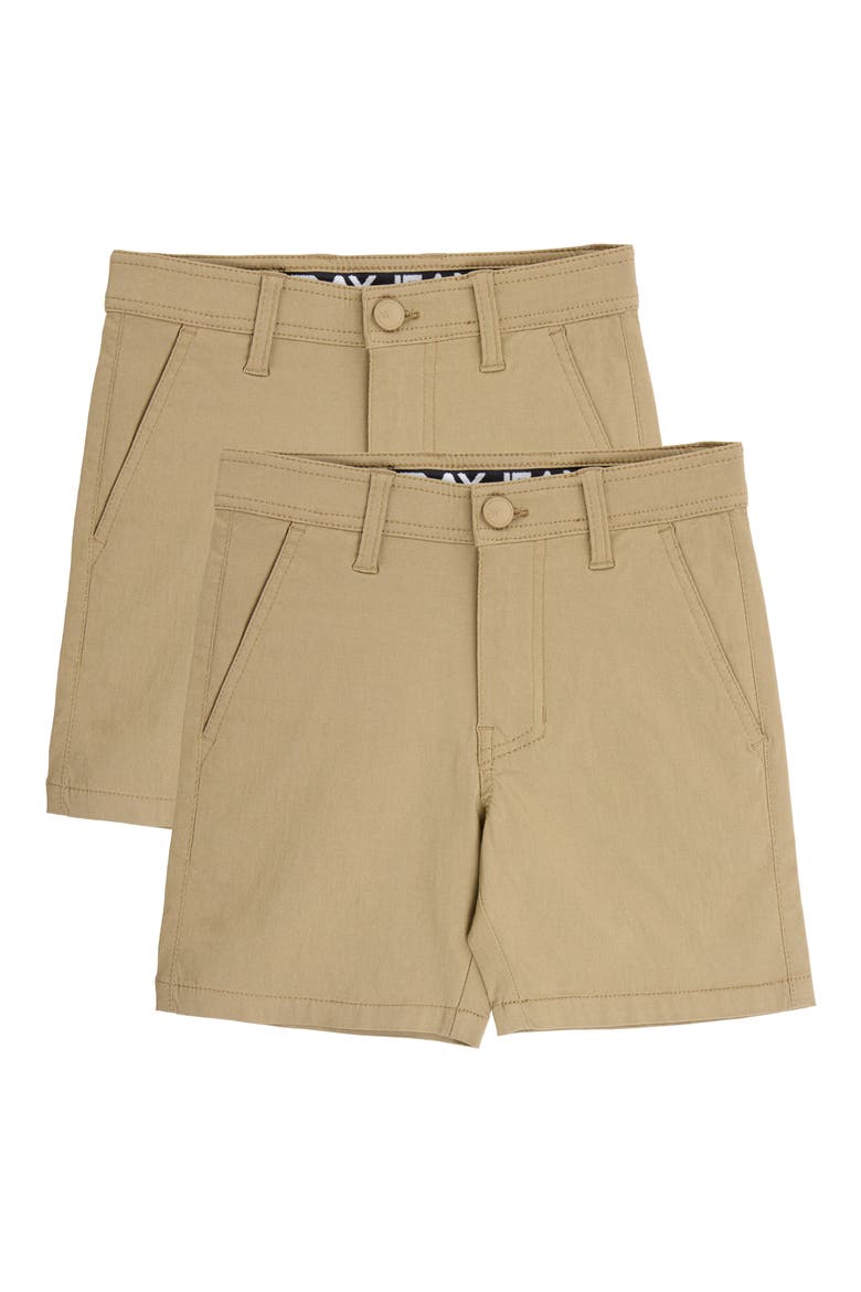 Kids' 2-Pack Flex Shorts, Main, color, DARK KHAKI/ DARK KHAKI
