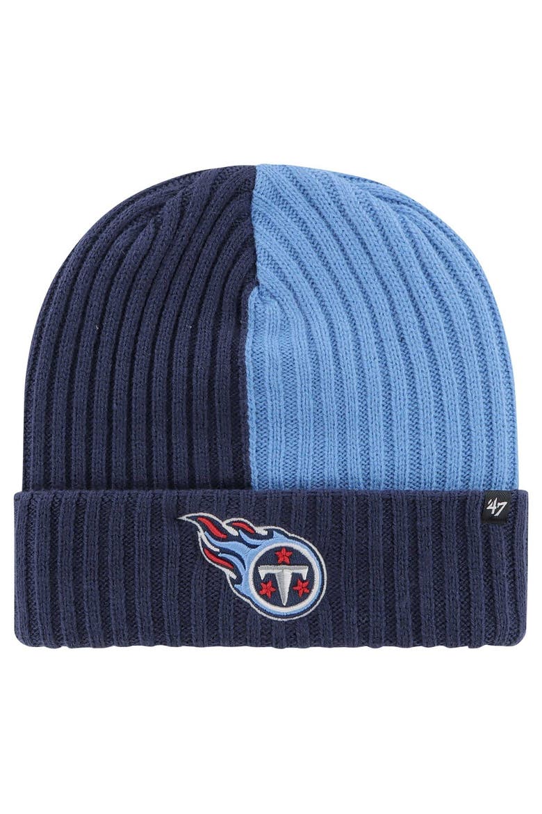 Men's '47 Navy Tennessee Titans Fracture Cuffed Knit Hat, Main, color, Navy