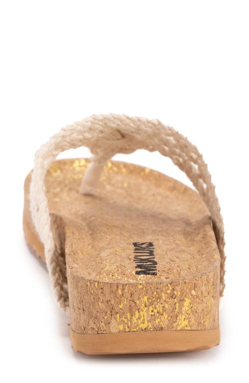 Muk Luks Pippen Platform Slide Sandal In Beige