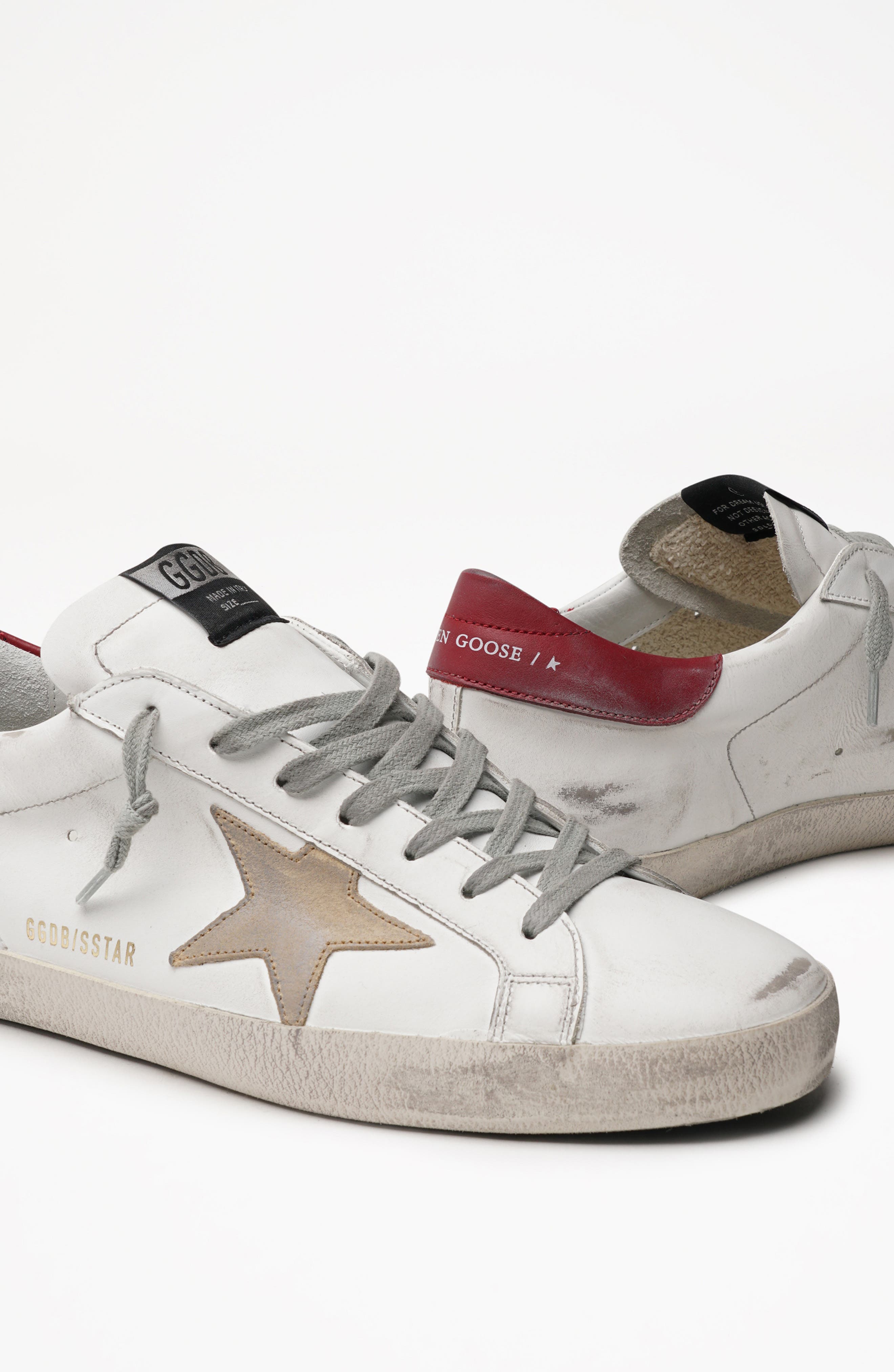 Super Star Sneaker (Nordstrom Exclusive), Alternate, color, WHITE/ CAPPUCCINO/ BORDEAUX