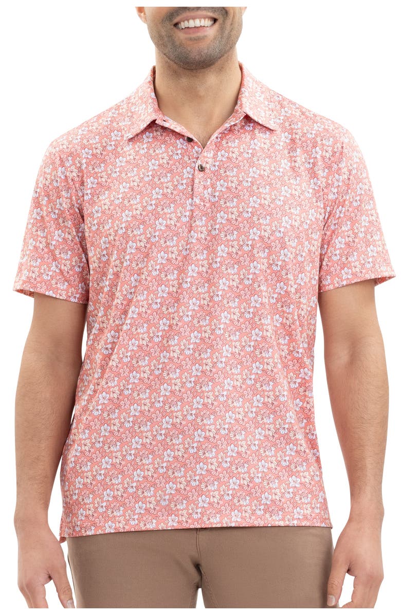 Kenny Flowers The Azaleas - Sunset Golf Shirt, Main, color, Orange