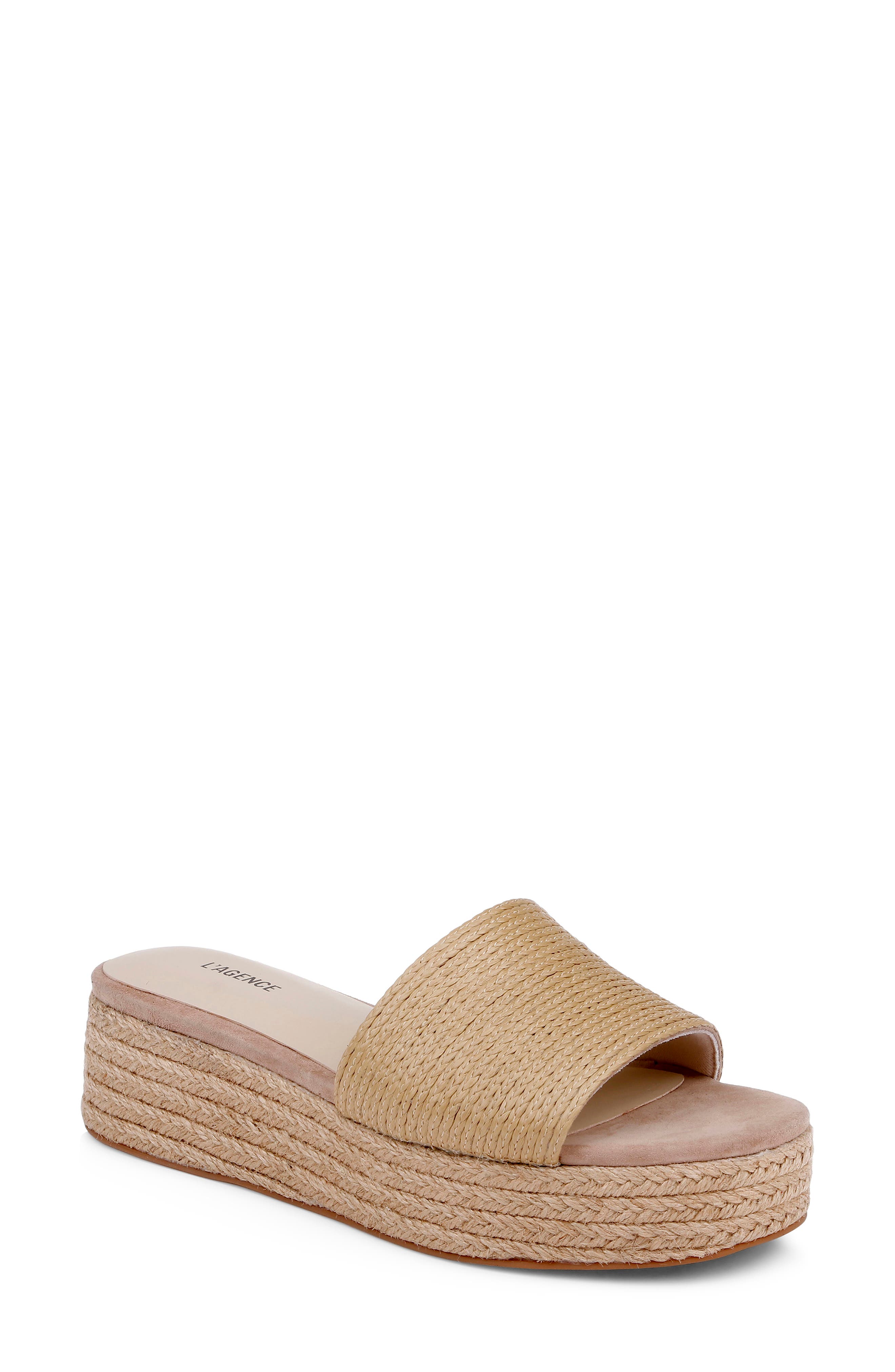 L'AGENCE Ramani II Espadrille Platform Wedge Slide Sandal, Main, color, Natu Rafi