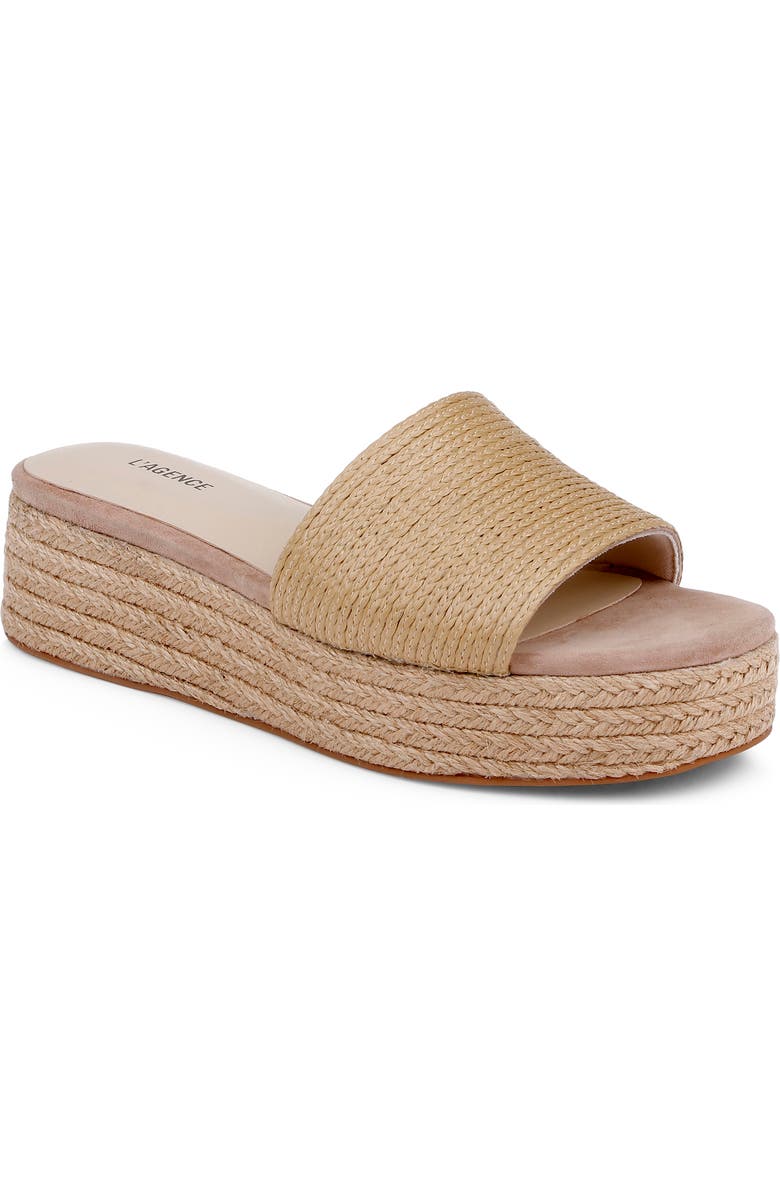 L'AGENCE Ramani II Espadrille Platform Wedge Slide Sandal, Main, color, Natu Rafi