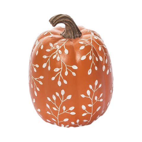 Orange Pumpkin Decorative Fall Figurine 4.53"  x 6.02"