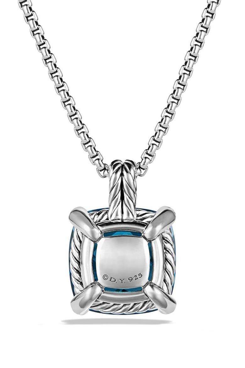 Châtelaine Pendant Necklace with Semiprecious Stone and Diamonds, Alternate, color, SILVER/ HAMPTON BLUE TOPAZ