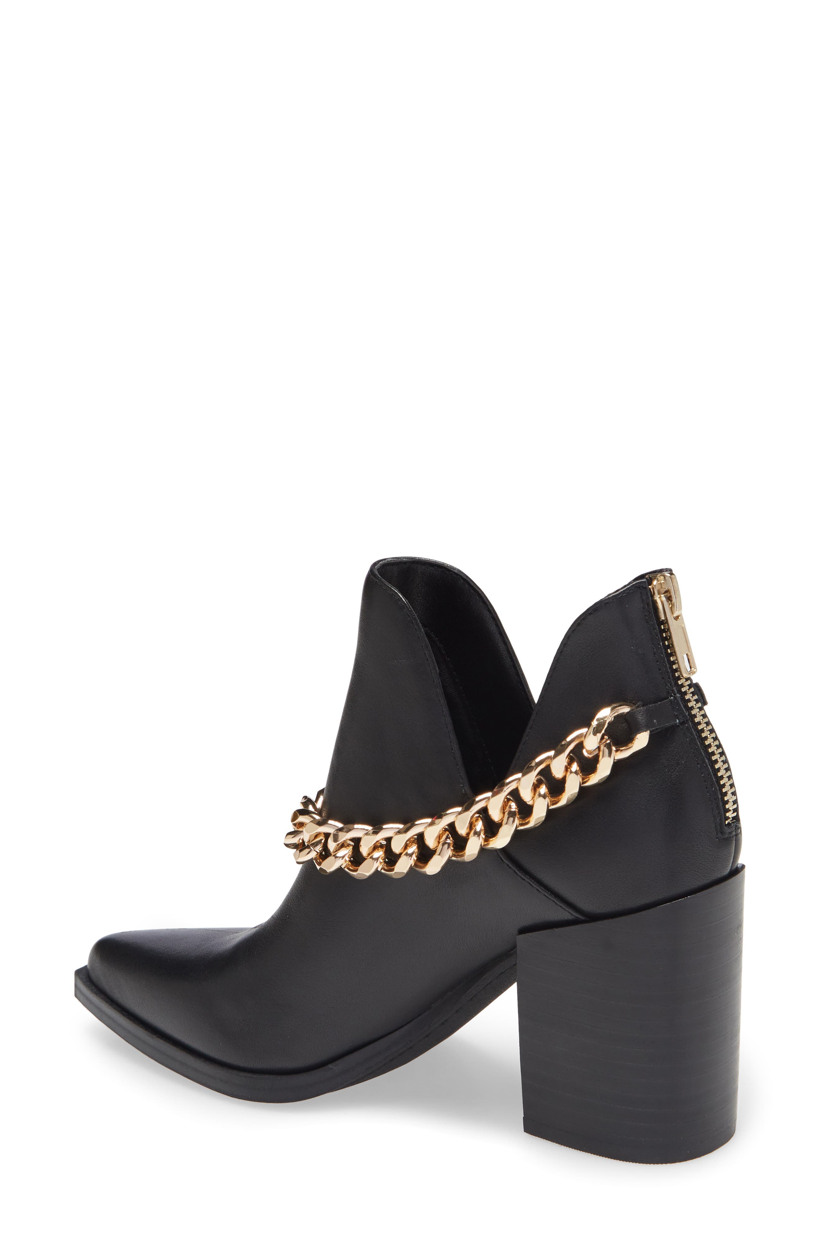 Cedar Chain Bootie, Alternate, color, BLACK LEATHER